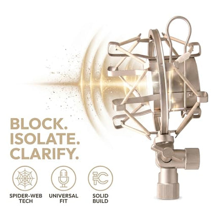 Miwayer Universal Microphone Shock Mount,Most Advanced Cobweb Anti-Vibration Structure Compatible with 1.8-2.1"(48-54mm) Large Diameter Condenser Mics, Like AT 2020 USB MXL440 550 RODE NT1 - size: 1.8-2.1"(48-54mm) Silver