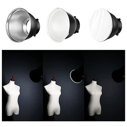 Soonpho Standard Reflector Beauty Dish Diffuser Lamp Shade 7"/ 18cm Photography with 10°/20°/30°/40°/50°/60° Degree Honeycomb Grid,6 Colors Soft Cloth for Studio Strobe Flash Light Speedlite