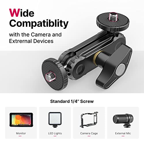 ULANZI Magic Arm with Double Ballhead 1/4" Screw, Compatible with Universal Monitor Mount for Camera, Video Shooting Photography Accessories Microphone Fill Light Bracket - style: Magic Arm