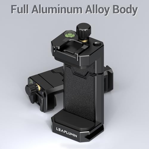 Tripod Phone Mount Holder with Sliding Cold Shoe,Universal Smartphone Mount Adapter with 1/4" Standard Screw&& Arca Swiss Quick Release Plate,Phone Tripod Mount Support Vertical/Horizontal - color: Black