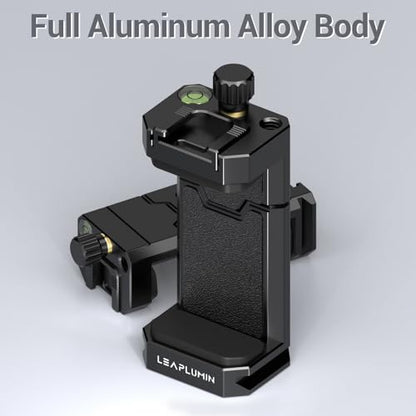 Tripod Phone Mount Holder with Sliding Cold Shoe,Universal Smartphone Mount Adapter with 1/4" Standard Screw&& Arca Swiss Quick Release Plate,Phone Tripod Mount Support Vertical/Horizontal - color: Black