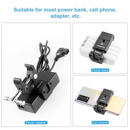 FOMITO J3A Power Bank Holder with Super Clamp, 1/4 Screw Mount for Camera Cage, Compatible with Power Bank, Cell Phone, Adapter - color: Black, size: J3A