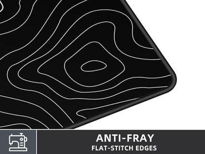 Rinaze Extra Large Gaming Mouse Pad with Black Topographic, XXL Mousepad, Big Mouse Mat Desk Pad, Non Slip Keyboard Pad for Gaming Computer Laptop PC Office Desk Accessories - color: Black