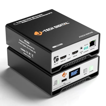 J-Tech Digital HDMI Video Encoder H.264 H.265 IPTV Network Video Encoder 4K 30Hz with NDI, Audio Embed, PoE, Supports UDP, HTTP, RTSP, RTMP, ONVIF, NDI HX2 Protocols [JTECH-ENCH6] - size: 4K Encoder with NDI
