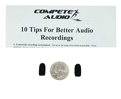 CM212 Mini Lavalier (tiny!) Black Foam Microphone Windscreens (Microphone Covers) 2-Pack Compatible with Countryman E6 and other Headset/Lapel Mics - color: Black