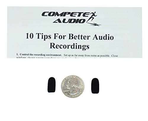 CM212 Mini Lavalier (tiny!) Black Foam Microphone Windscreens (Microphone Covers) 2-Pack Compatible with Countryman E6 and other Headset/Lapel Mics - color: Black