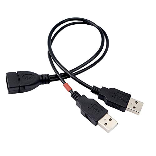 YOUCHENG 30cm USB 2.0A Female to Dual A Male Y Hub Adapter Cable for Computers and Mobile Phones - Data Transmission on One Port (2-Pack)