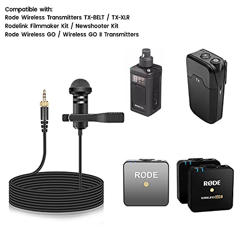 2-Pack Lavalier Microphone Compatible with Rode Wireless Pro/Wireless GO II 2 Bodypack Transmitters, Omnidirectional Condenser Lapel Mic for Vlog/Lectures/Broadcasters - color: Screw Version