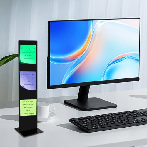 Detachable Acrylic Monitor Memo Board & Memo Message Board Holder by Computer Screen Sticky Note Stand Message Panel Reminder for Office Desk Accessories.2PCS Black - color: Black