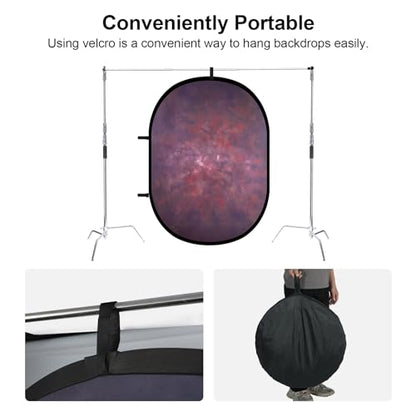 Selens 2 in 1 Portable Backdrop Double Side of Collapsible Backdrop for Portrait Photography, Video, Live Stream,55.12 * 78.75inches(Green/Brown) - color: green/brown