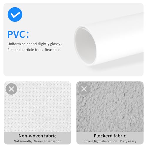 Meking 15.75x26.18 Inch PVC Backdrop, Matte & Reflective White Background Daul-Sided Vinyl Backdrops for Jewelry,Cosmetic,Makeup and Other Small Product Tabletop Photography - color: 15.7x26.1in WHITE