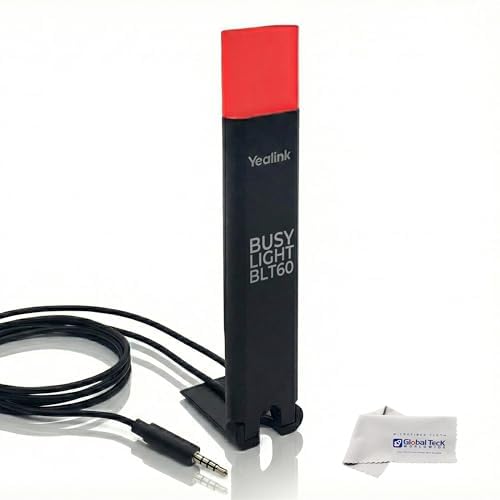 Yealink Busylight BLT60, Compatible with WH62, WH63, WH66, WH67 headset base, 2.5mm Connectivity, Smart Call Status LED Indicator Light, Plug-and-Play, for Office, Home, and Remote Work Productivity