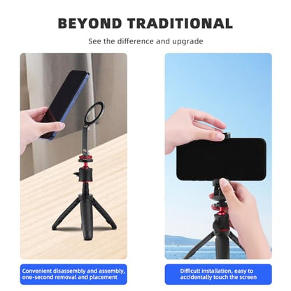 BRDRC Cold Shoe Phone Mount Holder, Tripod Mount for iPhone Magsafe Magnetic Hot Shoe Camera Adapter with 1/4" Screw Hole for DJI Ronin Samsung Canon Nikon DSLR Photography Accessories - color: Cold Shoe Phone Mount