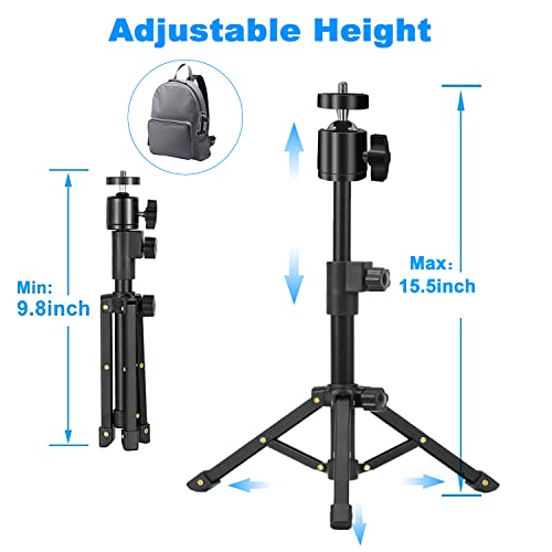 Webcam Tripod Stand, Extendable Webcam Stand for Desk Small Camera Tripod for Logitech Webcam C922 C930e C920S C920 C615 C960 C920x BRIO 4K, NexiGo N60, Right Light, GoPro, DSLR, Projector, and More