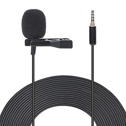Lavalier Microphone, Professional Grade Omnidirectional Lapel Mic with Easy Clip on System for Recording Interview/Video Conference/Podcast/Voice Dictation/Phone