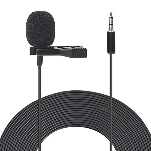 Lavalier Microphone, Professional Grade Omnidirectional Lapel Mic with Easy Clip on System for Recording Interview/Video Conference/Podcast/Voice Dictation/Phone