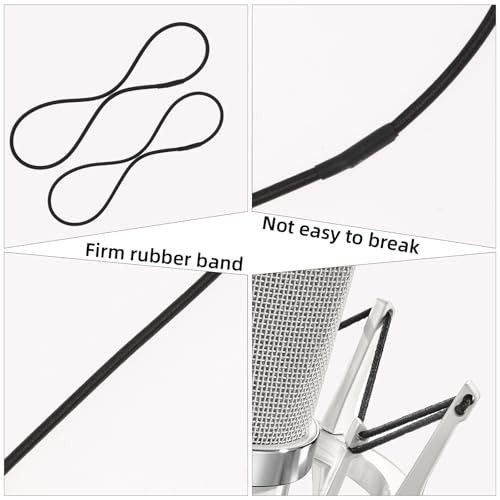 8PCS Microphone Shock Mount Rubber Ring, Black Universal Elastic Bands Replacement for Microphone Shock Mount Holder Clamp Clip (Black)