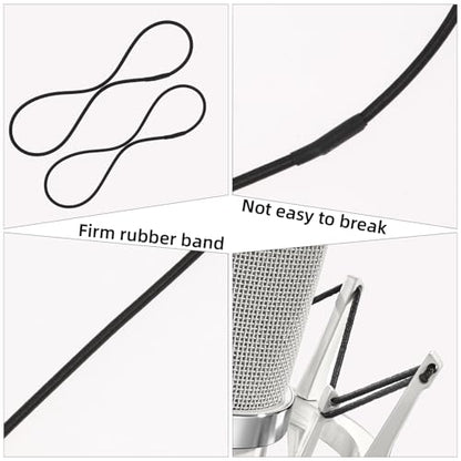8PCS Microphone Shock Mount Rubber Ring, Black Universal Elastic Bands Replacement for Microphone Shock Mount Holder Clamp Clip (Black)