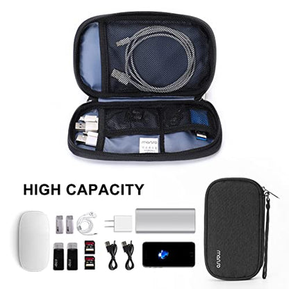 MOSISO Electronic Organizer Cable Case, Portable External Carrying Case Storage Bag with Handle Compatible with MacBook Power Adapter, Wireless Mouse, Cables, Earphones, USB Flash Disk SD Card, Black