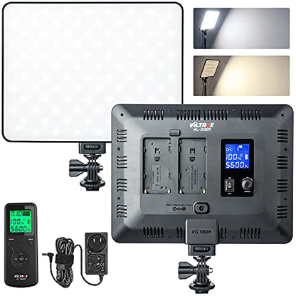 VILTROX VL-200T Bi-Color Dimmable LED Video Light with Remote Wireless Control,Ultra Thin 3300-5600K CRI95+ Studio Photography Panel for Photography TikTok YouTube Twitch Live Streaming Zoom Meeting
