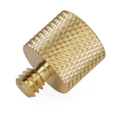 Anwenk Standard 3/8"-16 Female to 1/4"-20 Male Tripod Thread Reducer Screw Adapter (Brass) Precision Made (2 Pack) - color: 1/4" Male to 3/8" Female Screw Brass