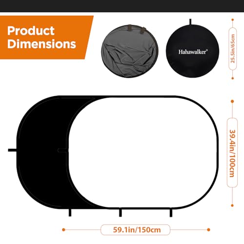 Black&White Chromakey Backdrop with Clip,Portable 3X5ft Black White Screen 2 in 1 Pop Up Collapsible Backdrop for Photo and Video Shooting,Gaming - color: Black&White