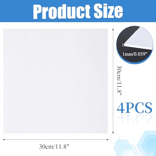 4 Pcs LED Light Diffuser, 11.8x11.8x0.039In PC Light Board Diffusion Cover Sheet, LED Dimming Film Anti-Glare for Soften Ceiling Light, LED Downlight, Spotlight LED Panel, Track Light