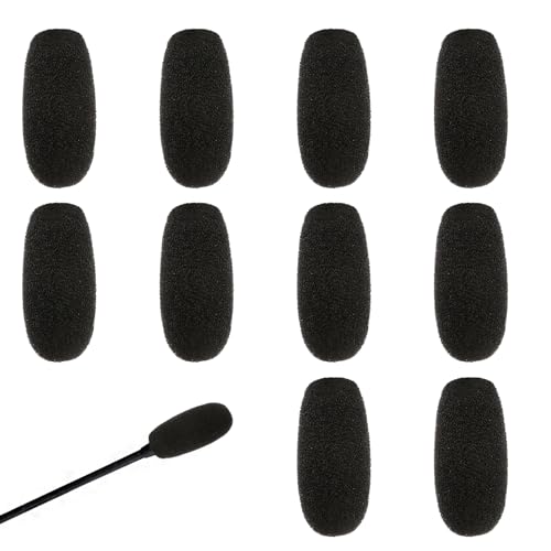 10 Pcs Microphone Covers Foam Windscreen Headset Microphone Covers Foam High Density Mic Covers for Microphones Protection