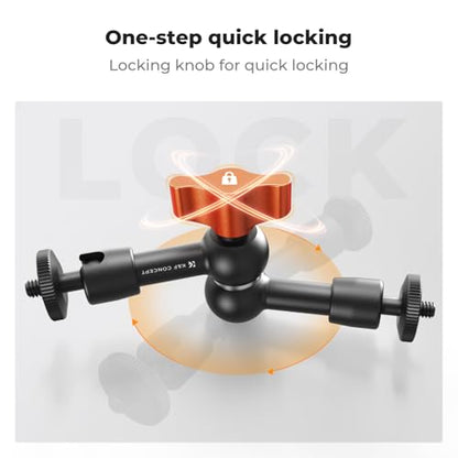 K&F CONCEPT 6" Magic Arm 1/4" Screw 360°Ballhead Articulating Mini Arm Mount for Monitor, LED Light, Webcam - size: 6 Inch