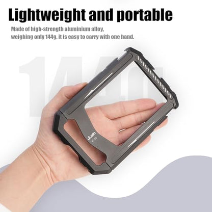 Fotga Aluminum Universal Smartphone Cage Photo Video Stabilizer with Handles Rig for iPhone 17 16 15 14 Pro Max Samsung Cell Phone Vlog Live Stream Video Recording,with Cold Shoe Tripod Mount