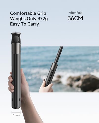 Windproof 63" Selfie Stick Tripod for DJI Osmo Pocket 3, Auto-Opening Upon Ground Contact, 8 Levels Adjustment Action Camera Tripod with 1/4" Screw Accessory for DJI Osmo Pocket3