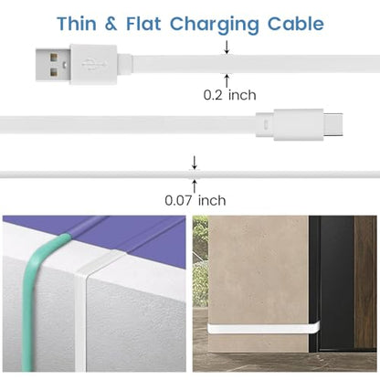 2-Pack 30 ft Cable for WYZE Duo Cam Pan Camera, Long Flat Power Extension Cord, White