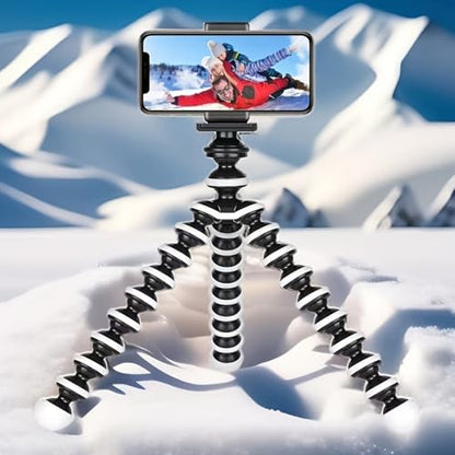 Phone Mini Tripod, Premium Flexible Mobile Phone Tripod Stand Compatible with Smartphone, Small Digital Camera, Black