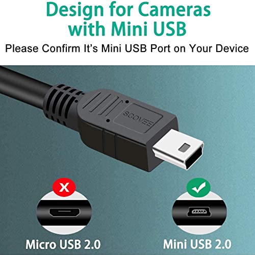SCOVEE 10FT Camera USB Cable Cord for Canon Rebel/PowerShot/EOS/DSLR/ELPH Digital Cameras, Transfer Wire Data Cable for Canon Rebel Camcorder,Vixia PC Computer Interface Charger Replacement - size: 10ft