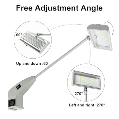 Trade Show Lights LED Display and Exhibit Arm Lighting, Connectable Tradeshow Lights Included Clamps, Mounting Brackets, Power Cables, Connect Cables (2pcs Grey) - color: Gray