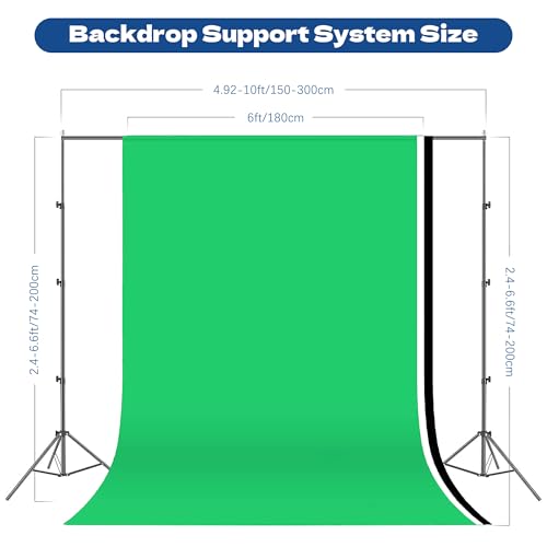 Photography Softboxes Kit with 6.6x10ft Backdrop Stands, 5 Tripod Stands, 3 Color Background Screen, Softbox with 85W Led Bulb, Photo Studio Equipment for Video Shoot, Product & Portrait