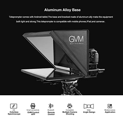 GVM Teleprompter Kit for Digital Cameras/camcorders Portable 18.5'' Teleprompter Kit with Remote Control & App,with 18.5" Android All-in-One Monitor and Carry Case - size: 19inch