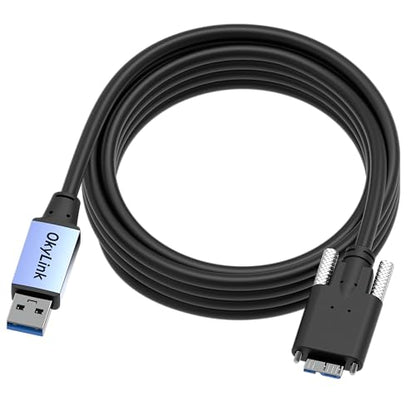 OkyLink USB 3.0 A to Micro-B Cable, 5Gbps, 10ft, Double Screw Lock | 3M, 3.2 Gen 1, Male to Male, for External Hard Drive HDD SSD - color: Screw USB3.0, size: 10ft (3m)