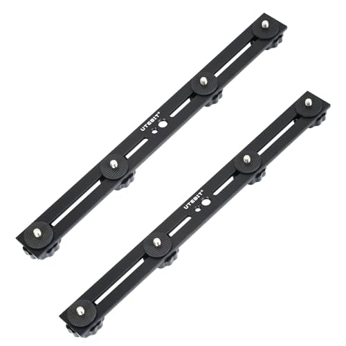 UTEBIT Straight Flash Mount 1/4-3/8 Thread Hole Tripod Mount, 13 inch Flash Bracket with 1/4“ Hot Shoe, Long Dual Speedlite Tripod Mount Bracket Extension Bar for DSLR Camera/LED Light/Microphone - size: 13 Inch