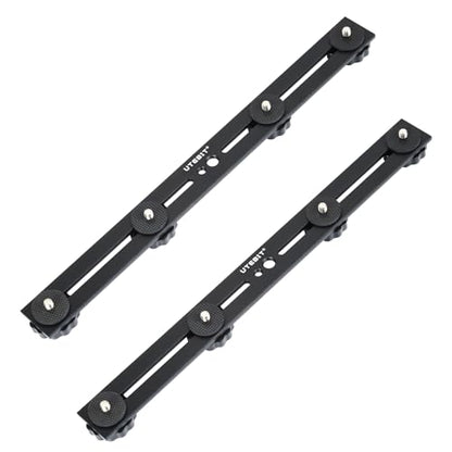 UTEBIT Straight Flash Mount 1/4-3/8 Thread Hole Tripod Mount, 13 inch Flash Bracket with 1/4“ Hot Shoe, Long Dual Speedlite Tripod Mount Bracket Extension Bar for DSLR Camera/LED Light/Microphone - size: 13 Inch