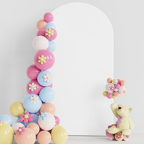 Putros Arch Backdrop Cover, 7.2ft, Arch Covers Stretchy Backdrop, White, Spandex Fitted Wedding Arch Cover, Round Top Chiara Backdrop Covers for Birthday Party, Baby Shower Decoration - color: White, size: 7.2FT