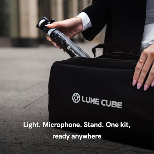 Lume Cube Content Creator Kit with LED Video Light, Microphone & Tripod – Video Recording & Vlogging Kit for YouTube, TikTok & Phone Content Creation | Portable Creator Lighting Kit