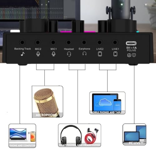 sktome Podcast Equipment Bundle, V8max Voice Changer with Podcast Microphone Bundle - Studio Condenser Microphone Perfect for Podcasting, Recording, Singing, Streaming and Gaming