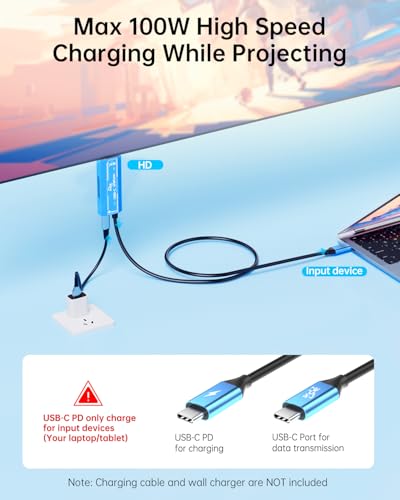 USB C to HDMI Cable Adapter, Upgrades 8K@60Hz C to HDMI Cable with 100W PD Fast Charging Adapter Compatible with Switch2/1, Mac, iPhone17 16 15, HD TV All Aluminum Body Fast Heat Dissipation 6.0FT