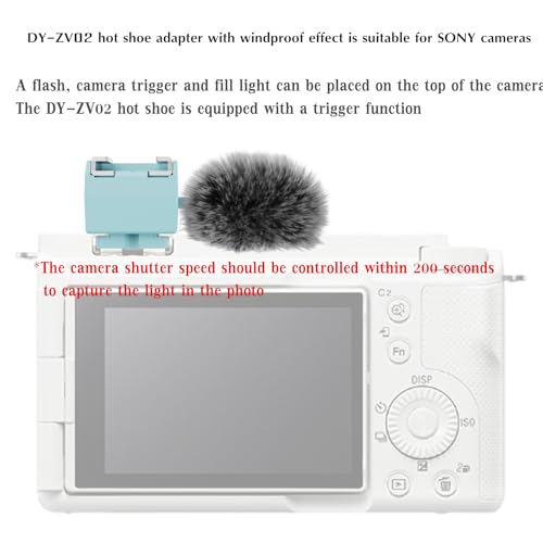 Camera Hot Shoe Wind Muff Adapter Compatible with Sony Zv-1,Zv-1 Ii,Zv-E10,Av-E10M2 and Zv-E1 Accessories Multi-Functional Mic Flash Mount Compatible with External Flash Attachment(1PCS)