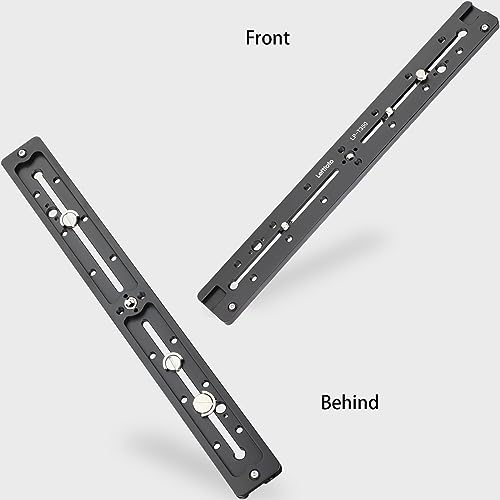 LEFTFOTO 350mm Double Dovetail Slide Rail with Arca Swiss Quick Release Plate,Locating Hole for ARRI,1/4" & 3/8" Threads,Cold Shoe - for DSLR Camera Tripod Ballhead - size: 350mm