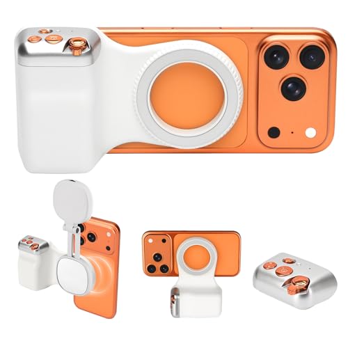 Magnetic Phone Camera Grip,Smartphone Shooting Holder, Selfie Handle Fun Shot Magnetic Grip for iPhone & Android with Wireless Shutter Button, Creator Kit for TikTok/Selfies/Photography/Video - size: Phone Camera Grip no Light