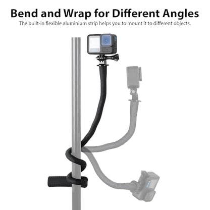 HSU Camera Flexible Mount Clamp Stick Pole for Insta360 GoPro | Neck Holder Selfie Stick Extension Pole, Camera Tripod Stand for GoPro Hero 13 12 11 10, Insta360 X5 X4 X3, DJI Action Camera