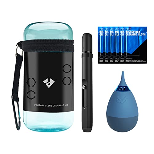 VSGO 11-in-1 Mirrorless Camera Cleaning Kit for Canon,Nikon,Sony,Samsung,Fuji DSLR Cameras, Air Blower Lens Cleaning Pen Microfiber Cloth and Portable Bottle Included (VS-A8E) - size: VS-A8E-for Lens