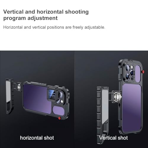 Phone Cage Video Rig for iPhone 15 Pro MAX, Single Handheld Phone Cage Kit, Phone Stabilizer for Video Recording